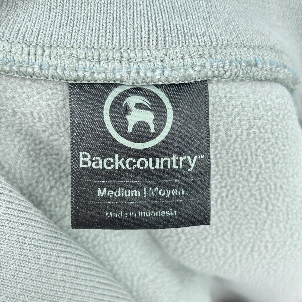 Backcountry Sherpa Fleece Quarter Zip Pullover Sage Gray Medium Gorpcore Cozy - Picture 7 of 8